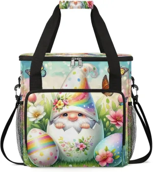 Coffee Maker Carring Bag Color Cute Easter Travel Carrying Storage Tote Bag Compatible with Keurig K-Mini or K-Mini Plus Portable Single Serve Coffee Brewer Case with Pockets for K-cup Pods