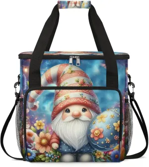 Coffee Maker Carring Bag Color Gnomes Easter Travel Carrying Storage Tote Bag Compatible with Keurig K-Mini or K-Mini Plus Portable Single Serve Coffee Brewer Case with Pockets for K-cup Pods
