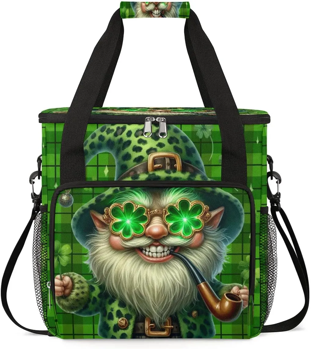 Coffee Maker Carring Bag Cool St. Patrick's Day Gnomes Travel Carrying Storage Tote Bag Compatible with Keurig K-Mini or K-Mini Plus Portable Single Serve Coffee Brewer Case with Pockets for K-cup Pod