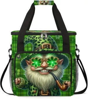 Coffee Maker Carring Bag Cool St. Patrick's Day Gnomes Travel Carrying Storage Tote Bag Compatible with Keurig K-Mini or K-Mini Plus Portable Single Serve Coffee Brewer Case with Pockets for K-cup Pod
