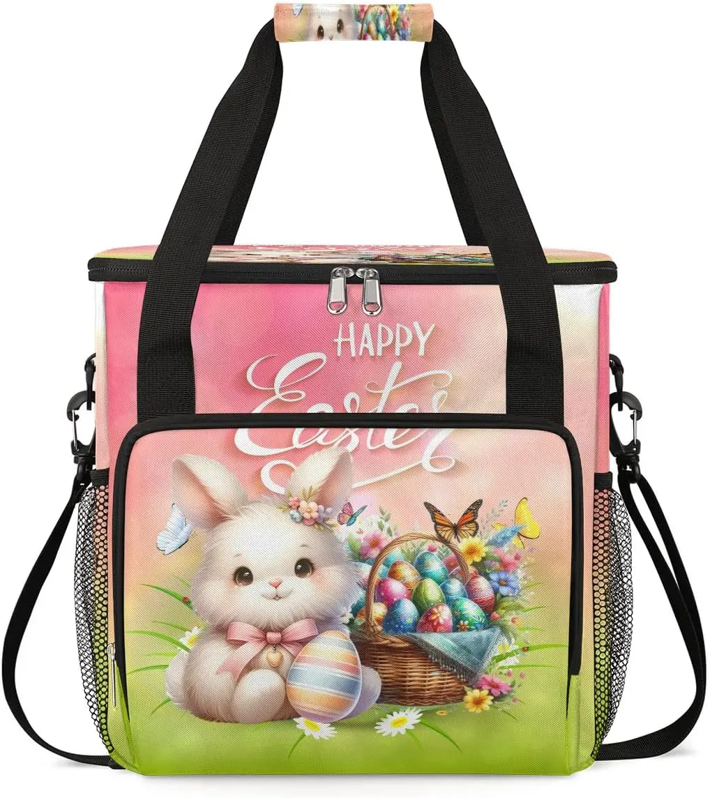 Coffee Maker Carring Bag Cute Rabbit Easter Travel Carrying Storage Tote Bag Compatible with Keurig K-Mini or K-Mini Plus Portable Single Serve Coffee Brewer Case with Pockets for K-cup Pods