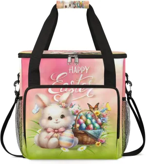 Coffee Maker Carring Bag Cute Rabbit Easter Travel Carrying Storage Tote Bag Compatible with Keurig K-Mini or K-Mini Plus Portable Single Serve Coffee Brewer Case with Pockets for K-cup Pods