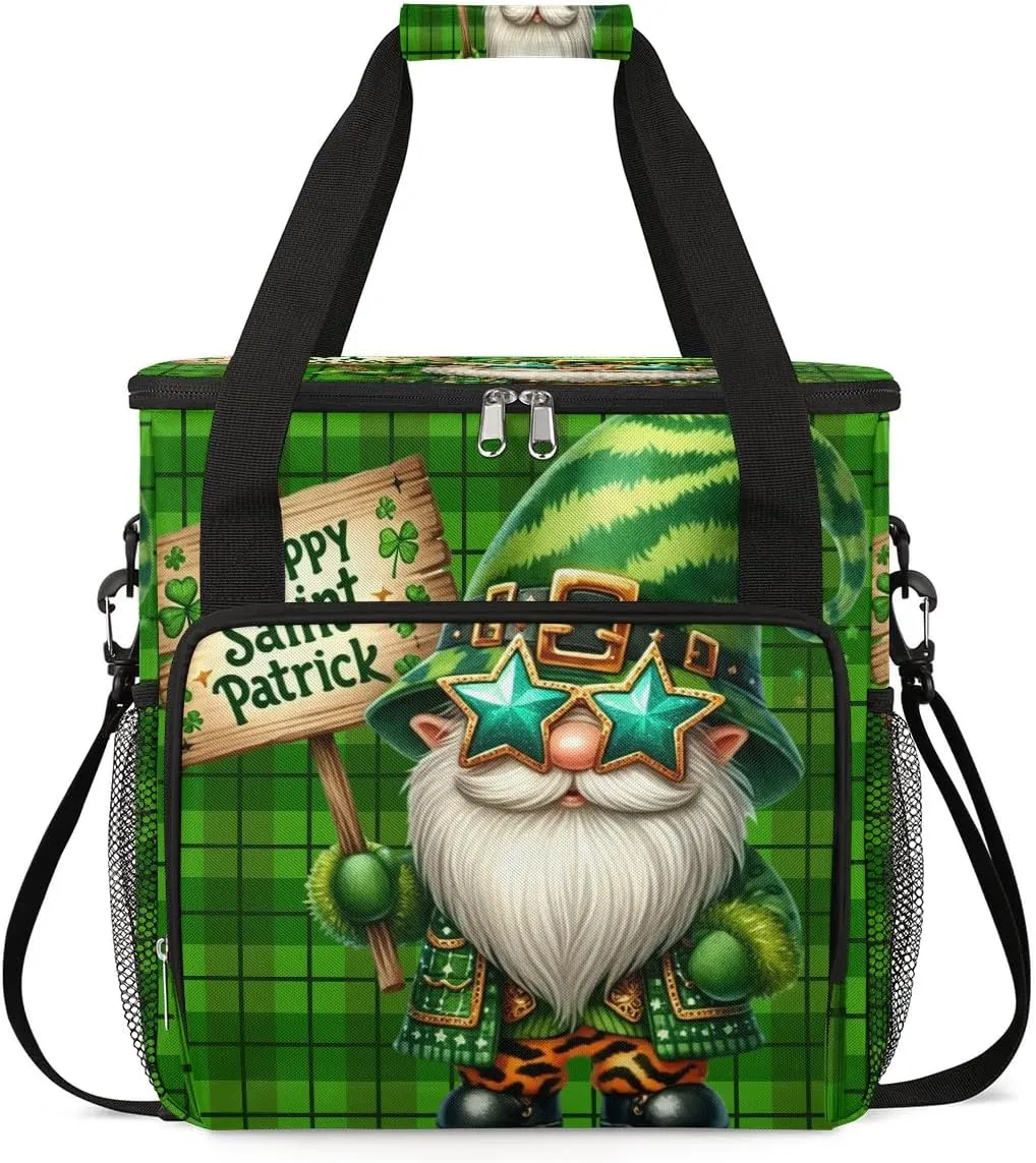 Coffee Maker Carring Bag Cute St. Patrick's Day Gnome Travel Carrying Storage Tote Bag Compatible with Keurig K-Mini or K-Mini Plus Portable Single Serve Coffee Brewer Case with Pockets for K-cup Pods