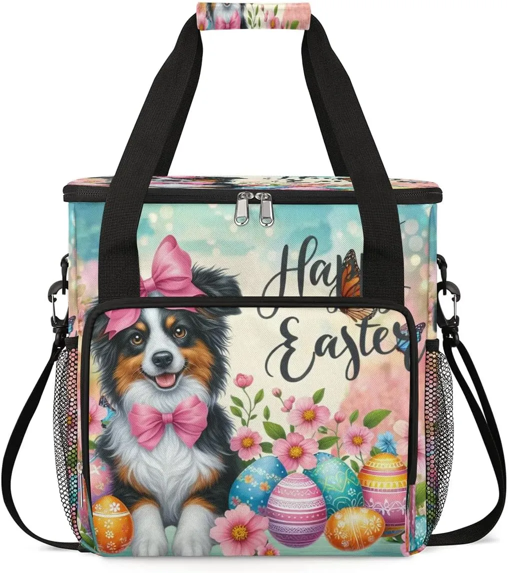 Coffee Maker Carring Bag Easter Dog Cute Travel Carrying Storage Tote Bag Compatible with Keurig K-Mini or K-Mini Plus Portable Single Serve Coffee Brewer Case with Pockets for K-cup Pods