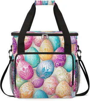 Coffee Maker Carring Bag Easter Eggs Color Travel Carrying Storage Tote Bag Compatible with Keurig K-Mini or K-Mini Plus Portable Single Serve Coffee Brewer Case with Pockets for K-cup Pods