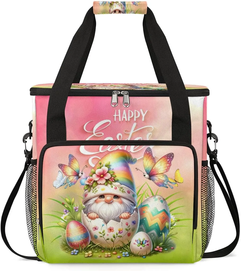 Coffee Maker Carring Bag Easter Holiday Gnome Travel Carrying Storage Tote Bag Compatible with Keurig K-Mini or K-Mini Plus Portable Single Serve Coffee Brewer Case with Pockets for K-cup Pods