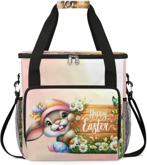 Coffee Maker Carring Bag Easter Rabbit Holiday Travel Carrying Storage Tote Bag Compatible with Keurig K-Mini or K-Mini Plus Portable Single Serve Coffee Brewer Case with Pockets for K-cup Pods