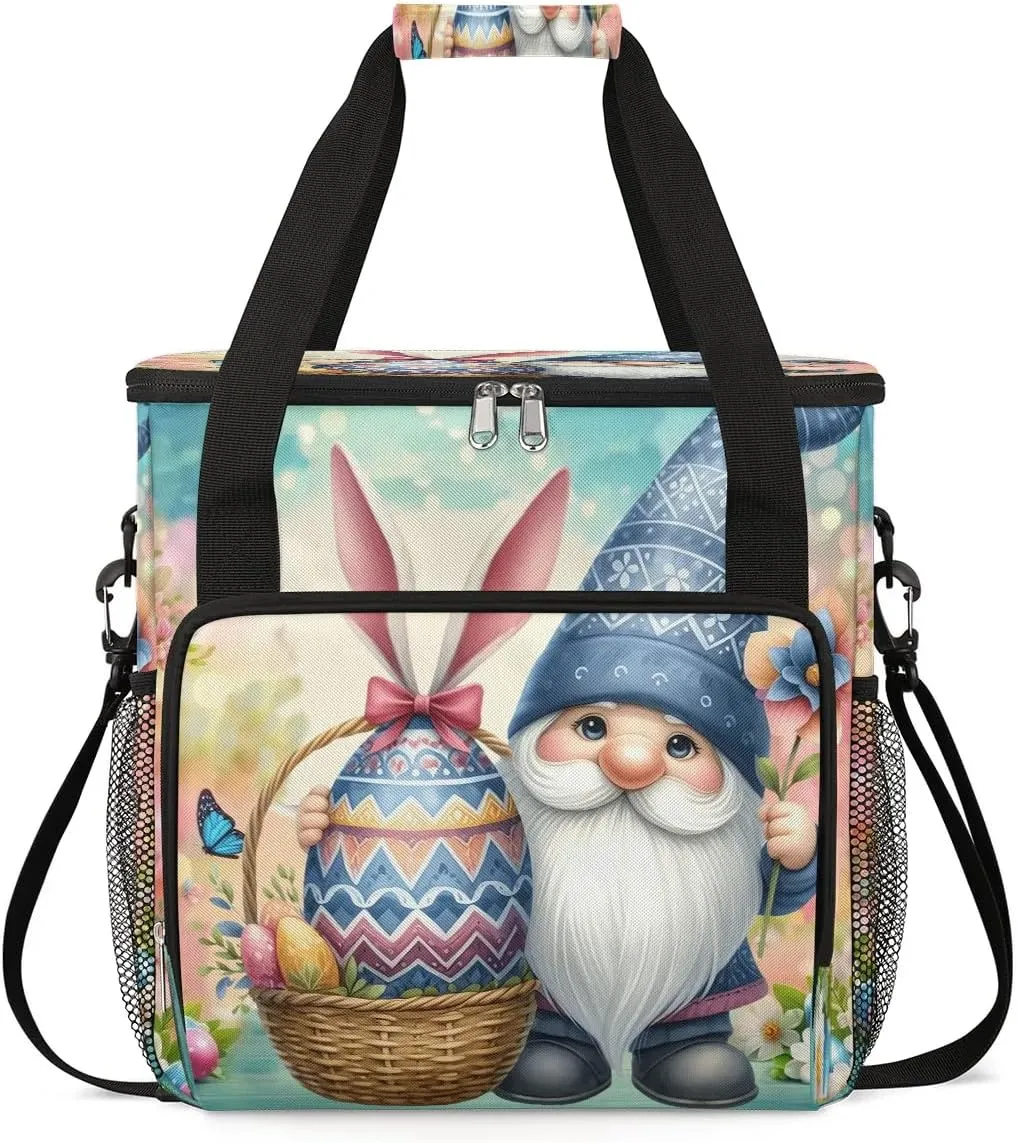Coffee Maker Carring Bag Gnome Easter Egg Travel Carrying Storage Tote Bag Compatible with Keurig K-Mini or K-Mini Plus Portable Single Serve Coffee Brewer Case with Pockets for K-cup Pods