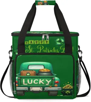 Coffee Maker Carring Bag Green St. Patrick's Day Truck Travel Carrying Storage Tote Bag Compatible with Keurig K-Mini or K-Mini Plus Portable Single Serve Coffee Brewer Case with Pockets for K-cup Pod