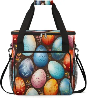 Coffee Maker Carring Bag Pretty Easter Egg Travel Carrying Storage Tote Bag Compatible with Keurig K-Mini or K-Mini Plus Portable Single Serve Coffee Brewer Case with Pockets for K-cup Pods