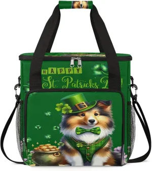 Coffee Maker Carring Bag St. Patrick's Day Dog Travel Carrying Storage Tote Bag Compatible with Keurig K-Mini or K-Mini Plus Portable Single Serve Coffee Brewer Case with Pockets for K-cup Pods