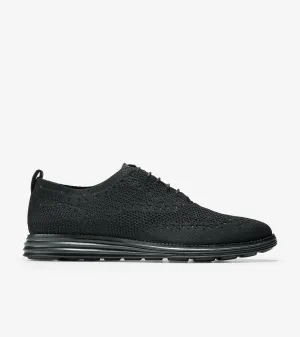 Cole Haan Men's ØriginalGrand Stitchlite Wingtip Oxford Black Black Knit C28443