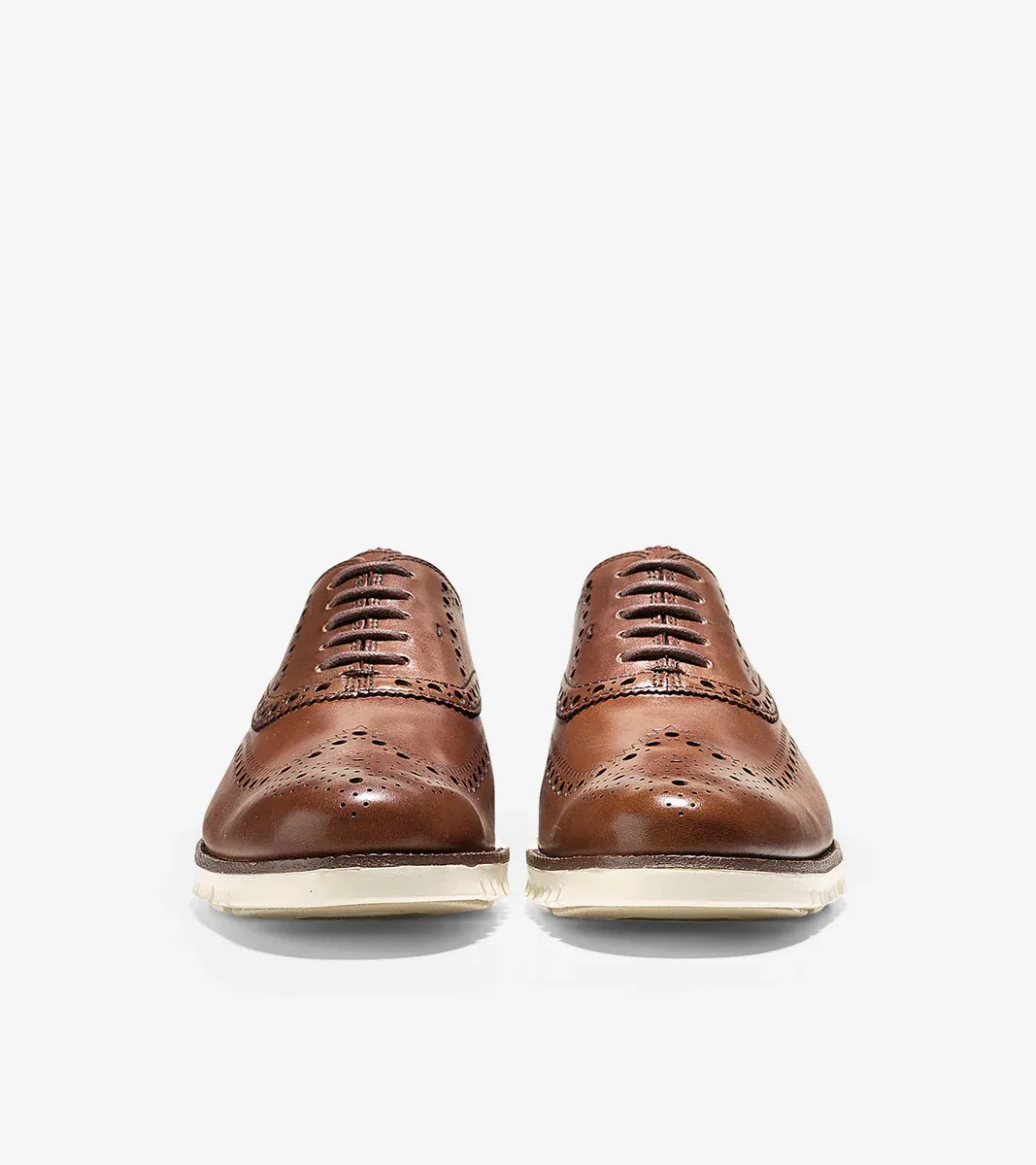 Cole Haan Men's ZERØGRAND Wingtip Oxford British Tan Closed Holes C14493