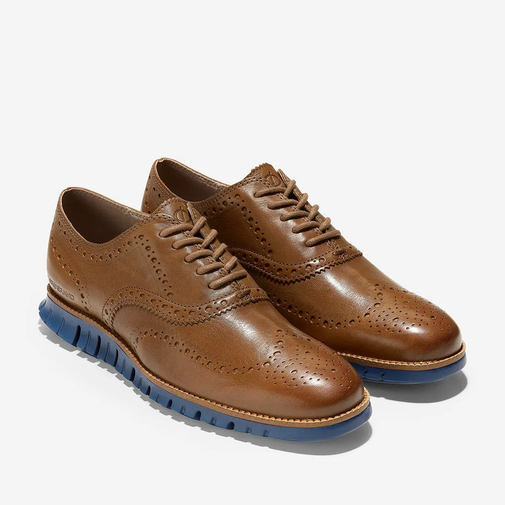 Cole Haan ZERØGRAND Wingtip Oxford Monks Robe Leather/Vintage Indigo