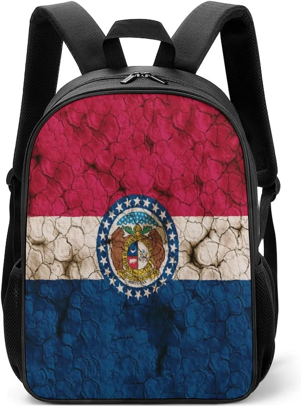 Cracked Soil Missouri Flag Travel Backpack Laptop Shoulders Bag Casual Daypack for Business Hiking for Women Men