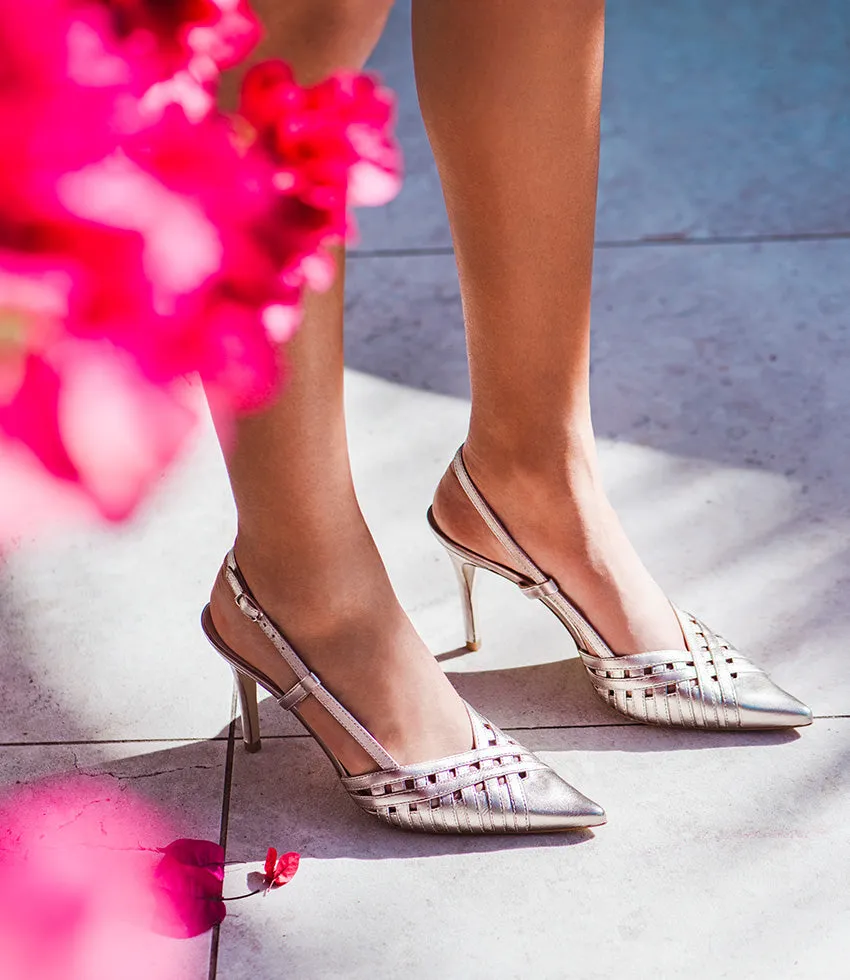 DAHLIA100 Posted Slingback Pump in Rosegold