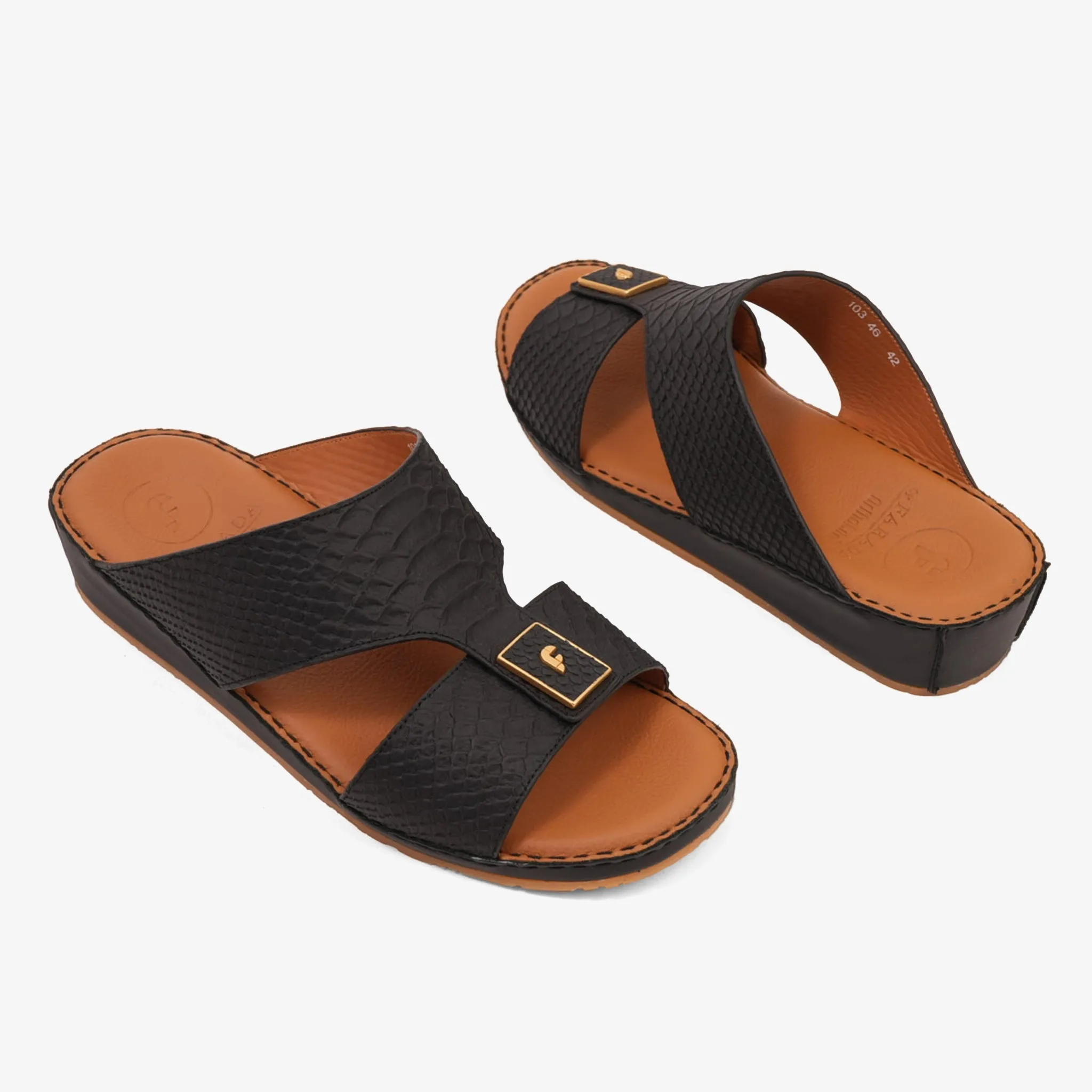 DESIGNER PITONE VENEZIANO ARABIC SANDALS BLACK