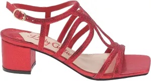Devine Rhinestone Block Heel Dressy Sandal