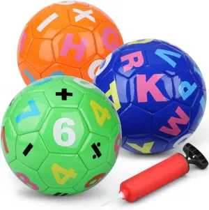 Dilabnba 3PCS Mini Soccer Balls, Soft and Safe Football Toys for Kids Toddlers, Indoor Outdoor Sport Colorful Ball Set Gifts for Girls Boys (Blue Green Orange)