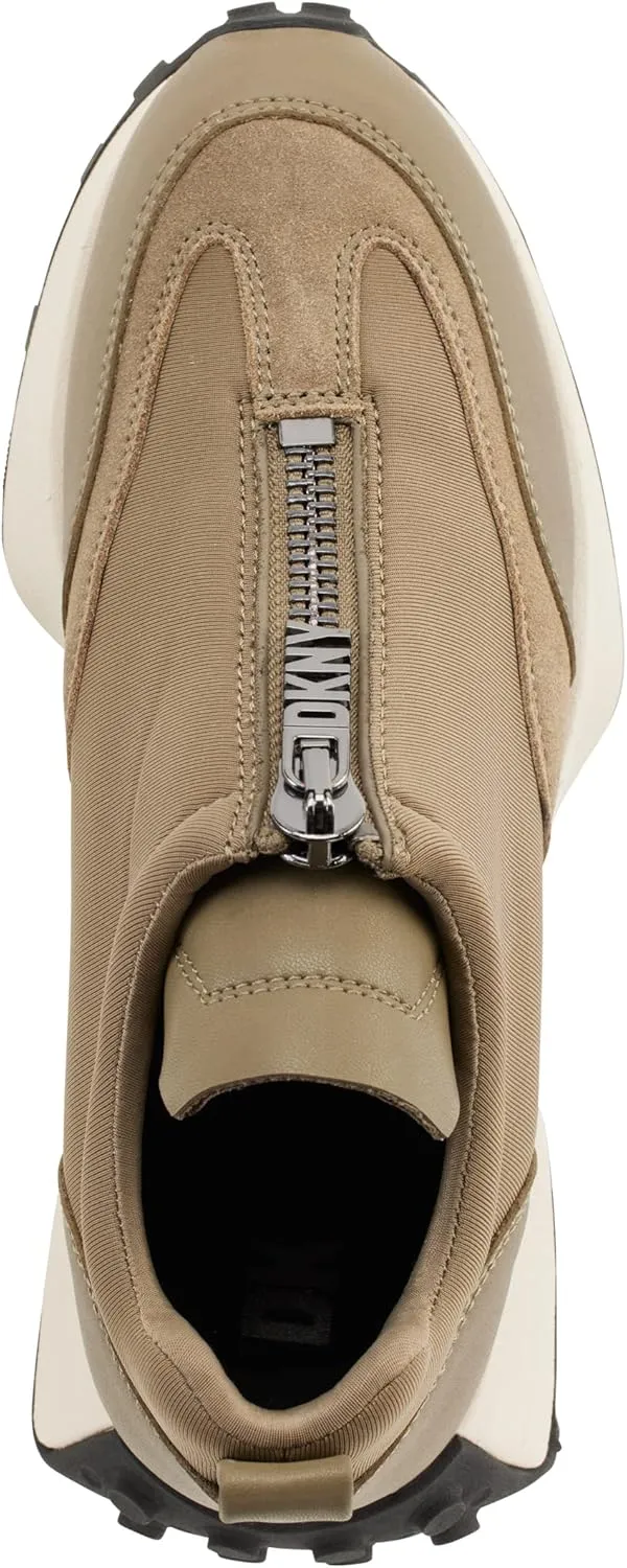 DKNY Women's Platform Mixed Material Slip-on Sneaker