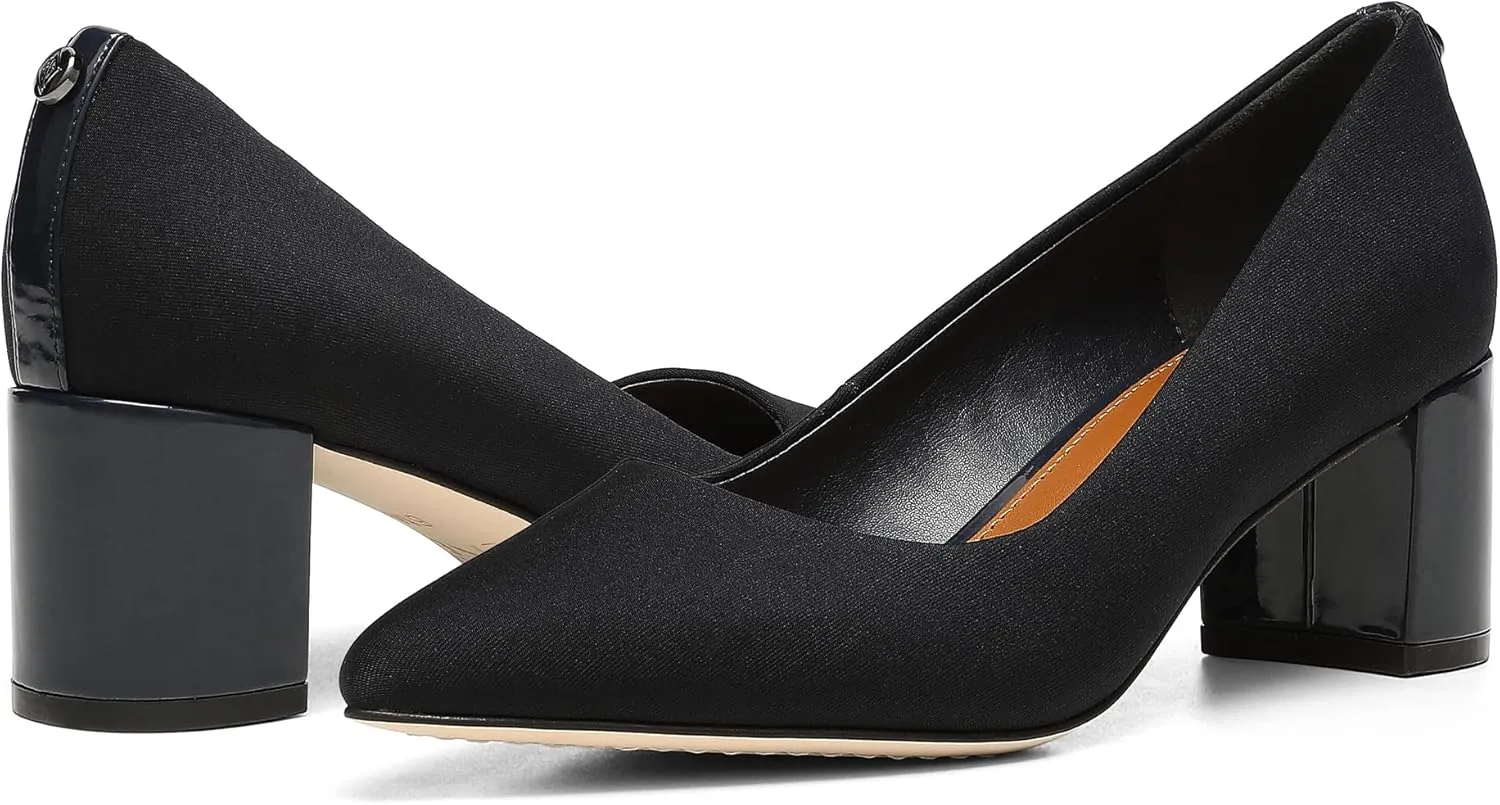 Donald Pliner Women's Stephani High Crepe Fabric – 2” Block, Chunky Heels Dress Shoes, Classic Pump