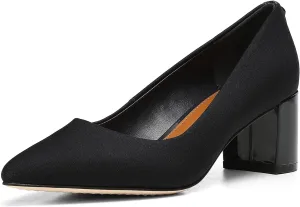 Donald Pliner Women's Stephani High Crepe Fabric – 2” Block, Chunky Heels Dress Shoes, Classic Pump