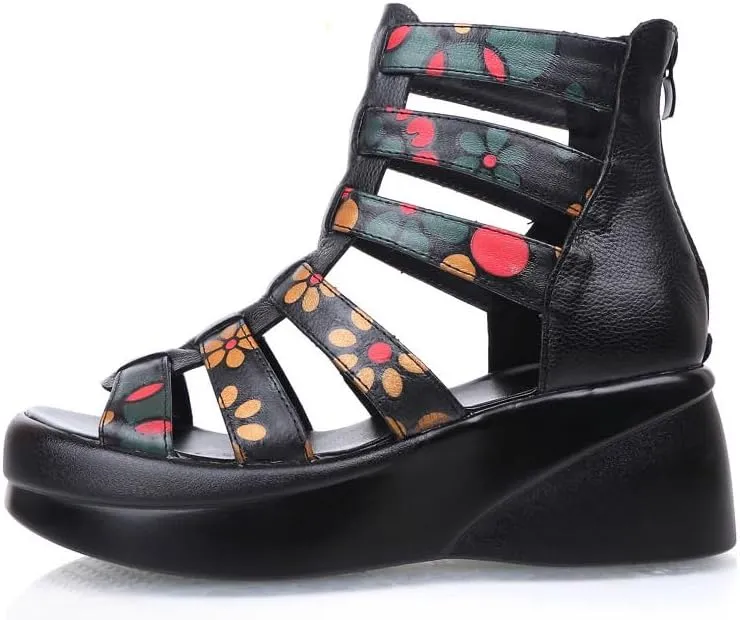 Duberess Women's Leather Comfort Sandals Ladies Pump Summer Shoes