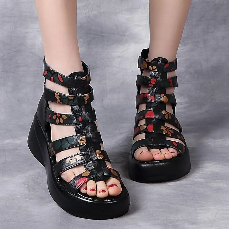 Duberess Women's Leather Comfort Sandals Ladies Pump Summer Shoes