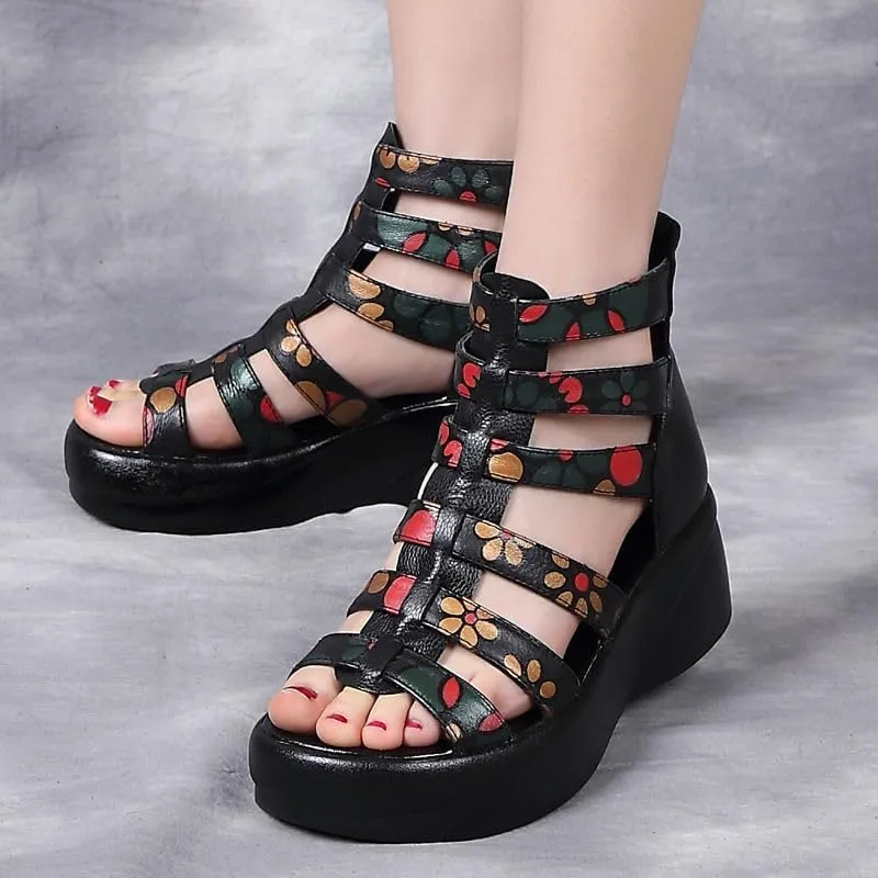 Duberess Women's Leather Comfort Sandals Ladies Pump Summer Shoes
