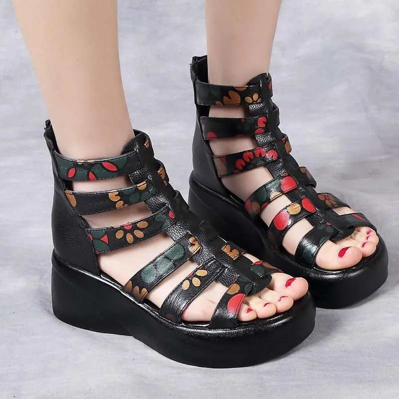 Duberess Women's Leather Comfort Sandals Ladies Pump Summer Shoes