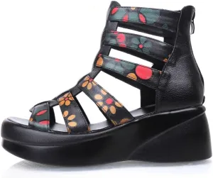 Duberess Women's Leather Comfort Sandals Ladies Pump Summer Shoes