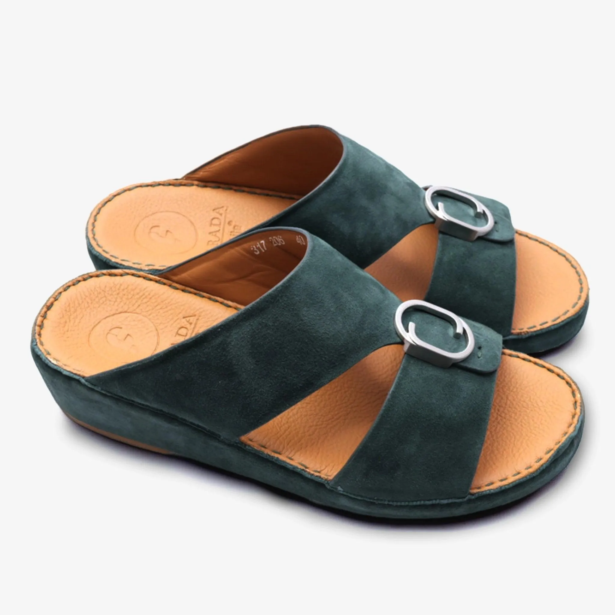 FARADA MENS DAVINCI SUEDE ARABIC SANDALS LICHENE