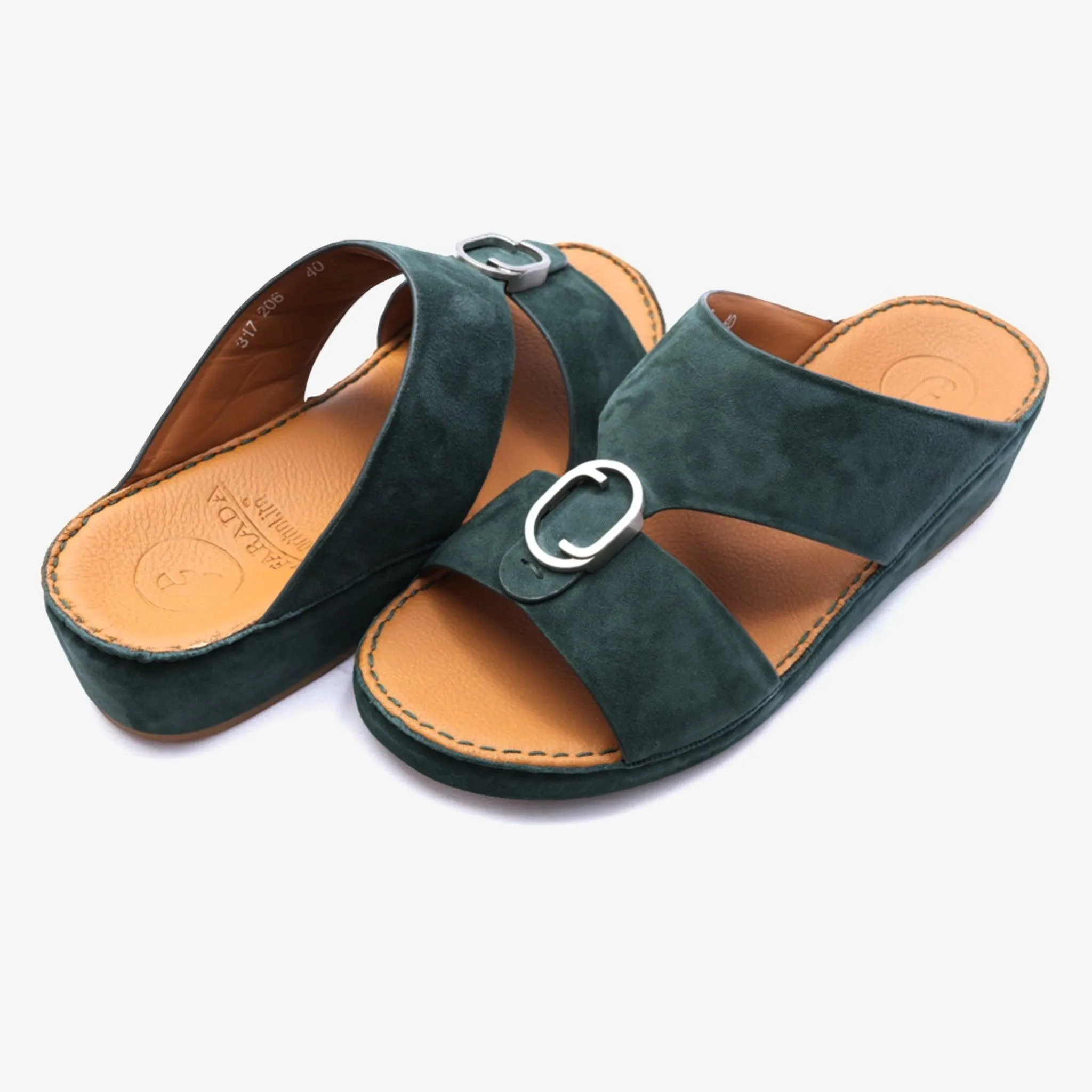FARADA MENS DAVINCI SUEDE ARABIC SANDALS LICHENE