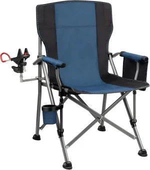 Fishing Chair with Upgraded 360° Adjustable Rod Holder, Folding Ice Fishing Chairs for Adults, Portable Camping Chair with Side Pocket Cup Holder for Outdoor Sports Garden Beach Lawn Picnic
