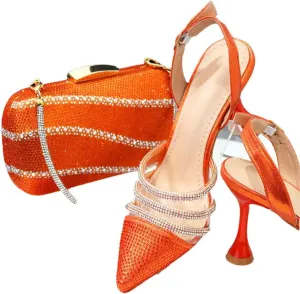 Floral Appliqué Bridal Pumps Crystal Purse Italian Luxury Wedding Combo