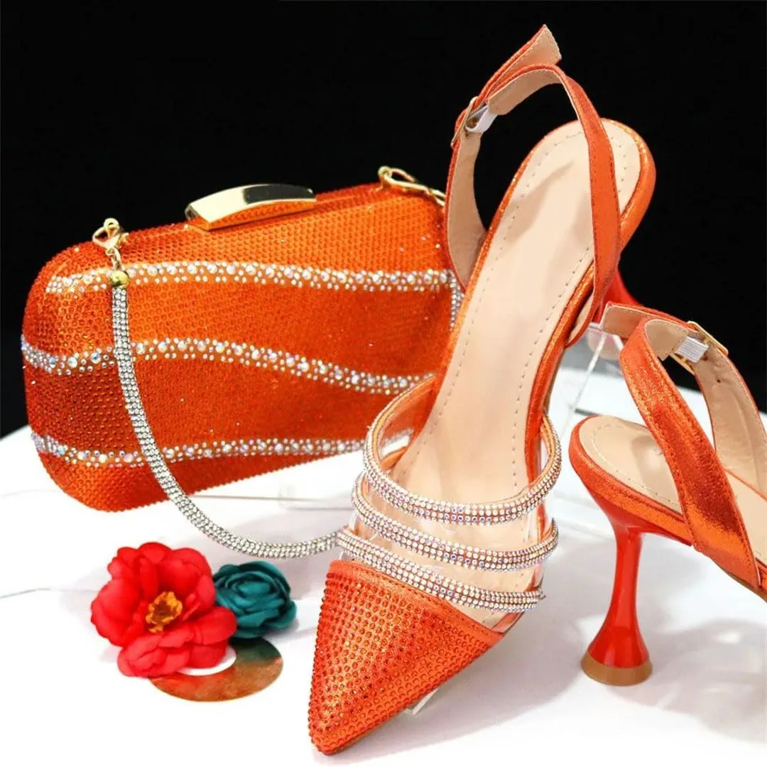 Floral Appliqué Bridal Pumps Crystal Purse Italian Luxury Wedding Combo