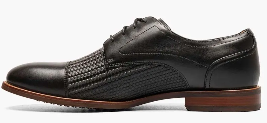 Florsheim Black Rucci Weave Men's Cap Toe Oxford Shoes 13407-001