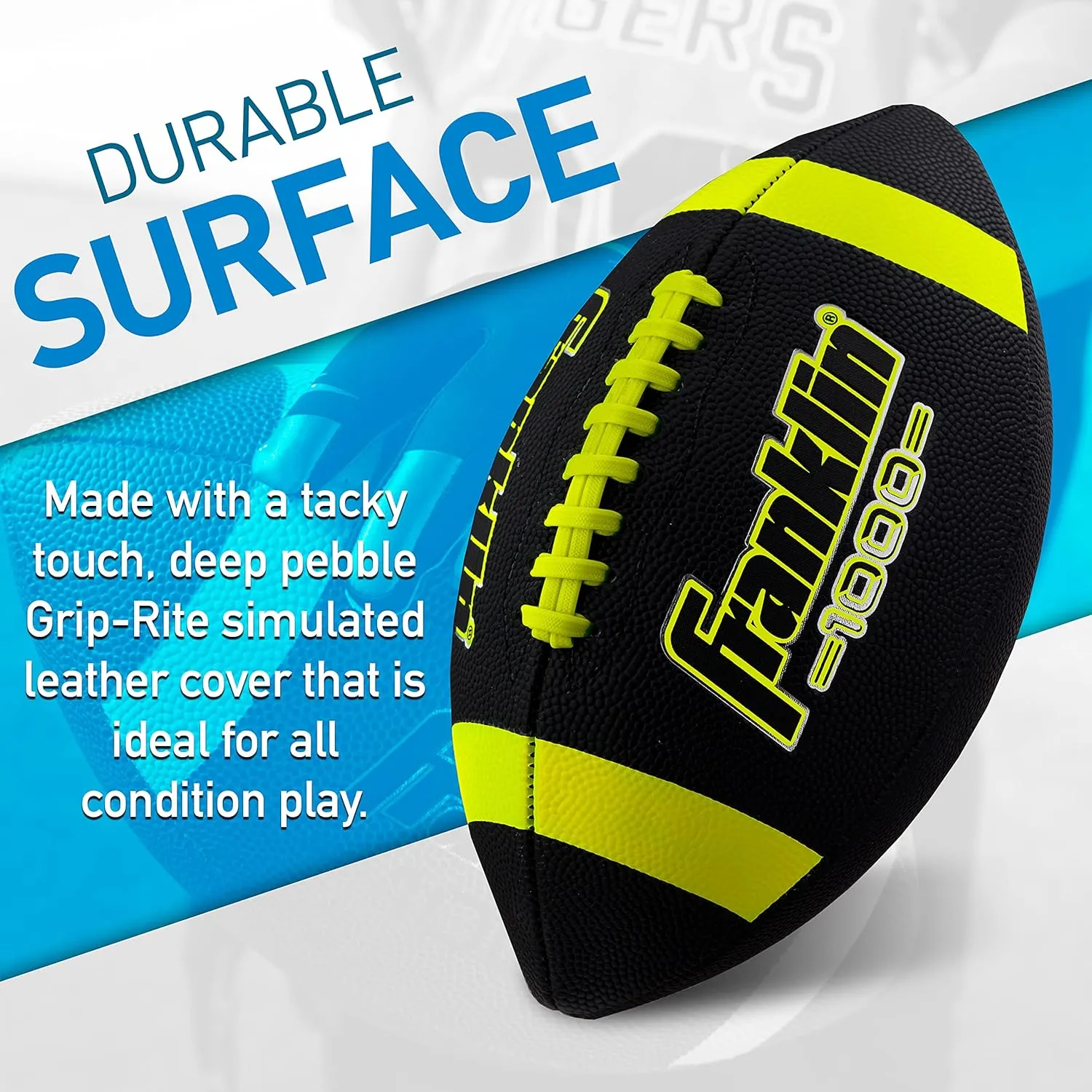Franklin Sports Youth   Adult Footballs - Extra Grip 1000 Official Size, Junior   Pee Wee Kids - 1   12 Packs