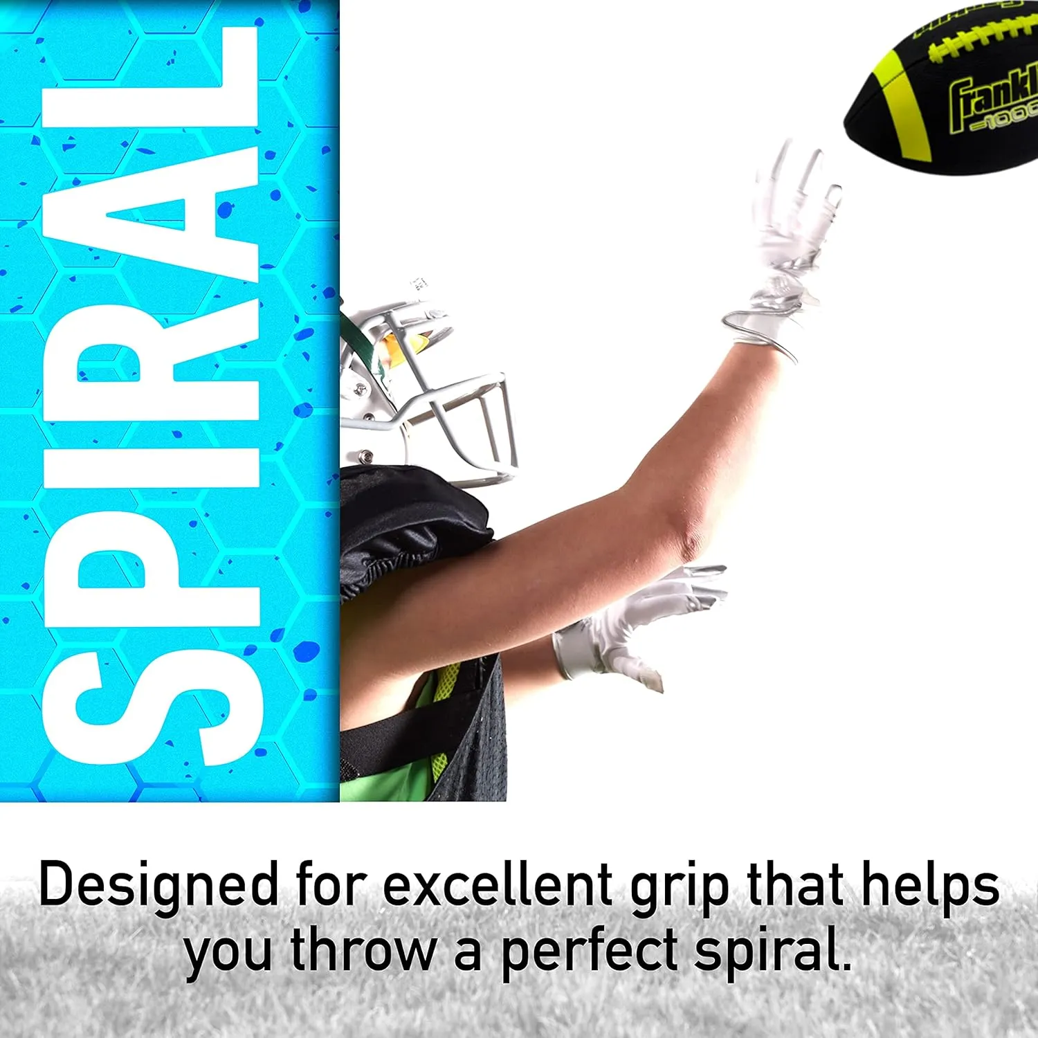 Franklin Sports Youth   Adult Footballs - Extra Grip 1000 Official Size, Junior   Pee Wee Kids - 1   12 Packs