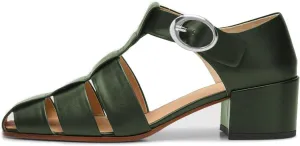 FSJ Women Closed Toe Low Chunky Heel Fisherman Sandals Hollow Cage Roman Gladiator Sandals Comfortable Ankle Strap Summer Daily Shoes Size 4-16 US