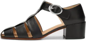 FSJ Women Closed Toe Low Chunky Heel Fisherman Sandals Hollow Cage Roman Gladiator Sandals Comfortable Ankle Strap Summer Daily Shoes Size 4-16 US