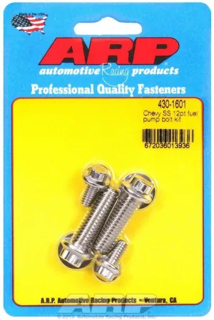 Fuel Pump Bolt Kit - 12 Point Head - Stainless - Polished - Chevy V8 - Kit