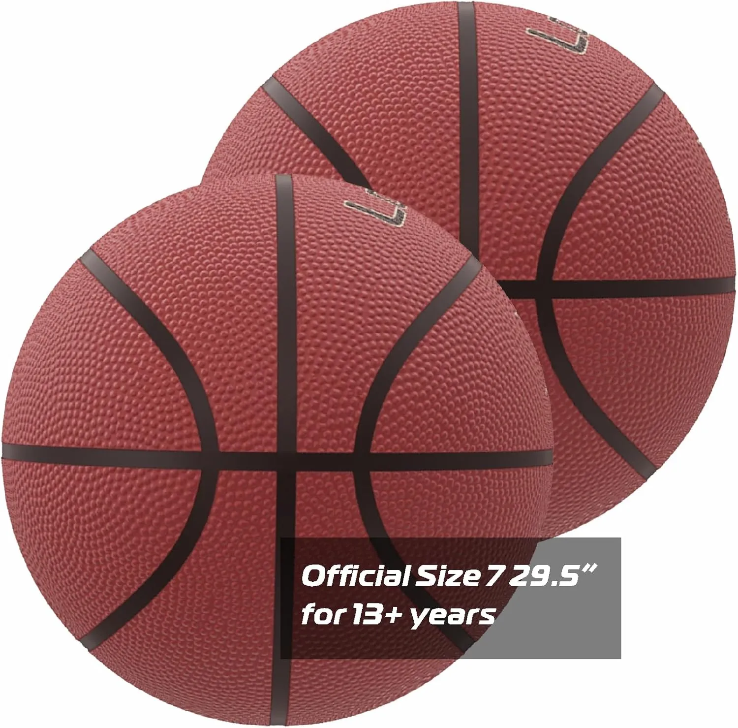 Full Size Basketball Rubber- Leather,Indoor-Outdoor-Pool,with Pump(Deflated)