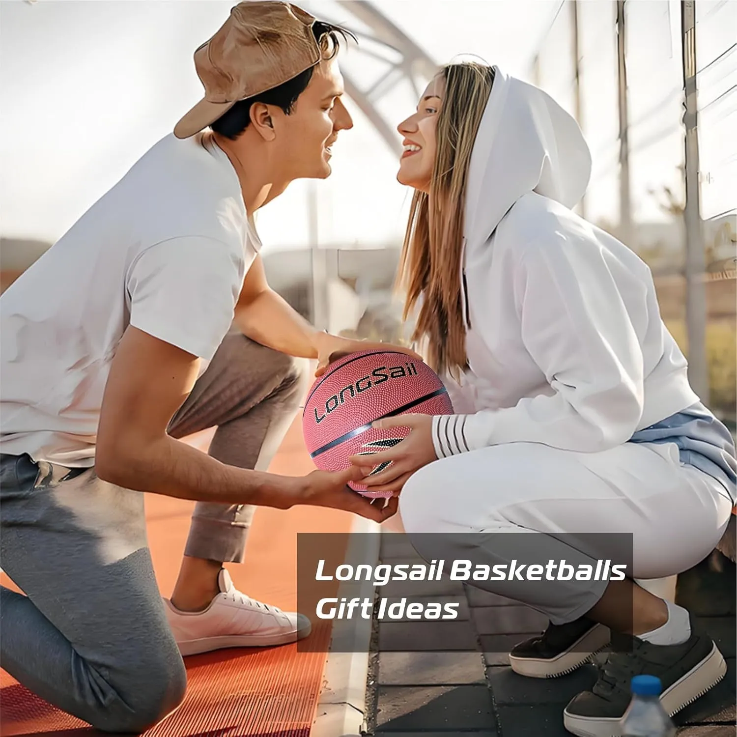 Full Size Basketball Rubber- Leather,Indoor-Outdoor-Pool,with Pump(Deflated)