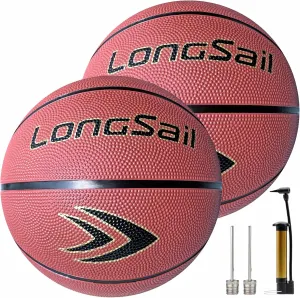 Full Size Basketball Rubber- Leather,Indoor-Outdoor-Pool,with Pump(Deflated)