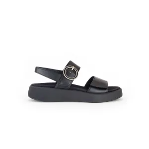 Gabor Pack 62.863.57 Black Leather Sandals G Fit