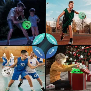 Glow in The Dark Basketball Size 7 (29.5’’) Basket Balls, Ball for Boys Girls Youth Adults to Play Basket Ball Games, Ideal Outdoor Indoor Basketball Gifts for Boys 8-12