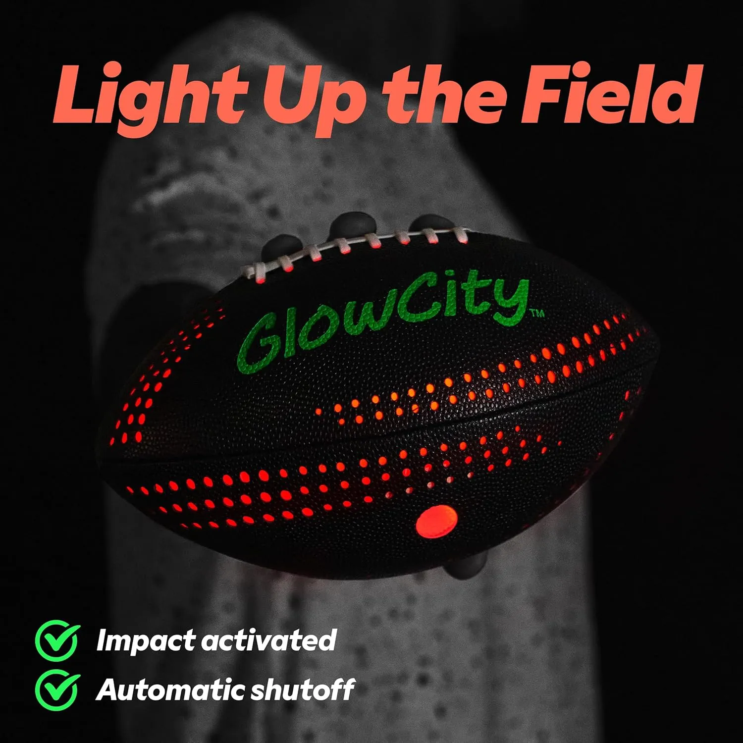 GlowCity Glow in The Dark Football - Light Up LED Ball - Perfect for Evening Play, Camping, and Beach Fun!