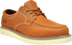 Golden Fox Work Shoe 4" Moc Toe Leather Men's Oxford for Construction & Casual