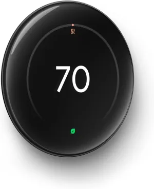 Google Nest Thermostat (4th Gen, 2024) with 2 Temperature Sensors (2nd Gen) - Polished Obsidian